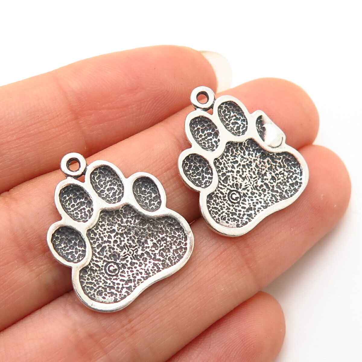 925 Sterling Silver Paw Design Jacket Earrings