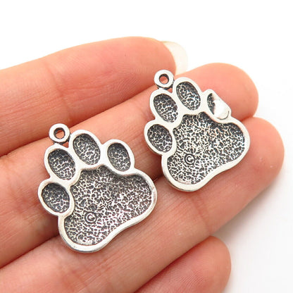 925 Sterling Silver Paw Design Jacket Earrings