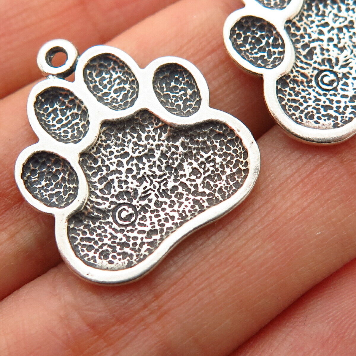 925 Sterling Silver Paw Design Jacket Earrings