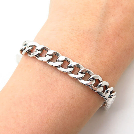 925 Sterling Silver Italy Cable Link Bracelet 8 3/4"