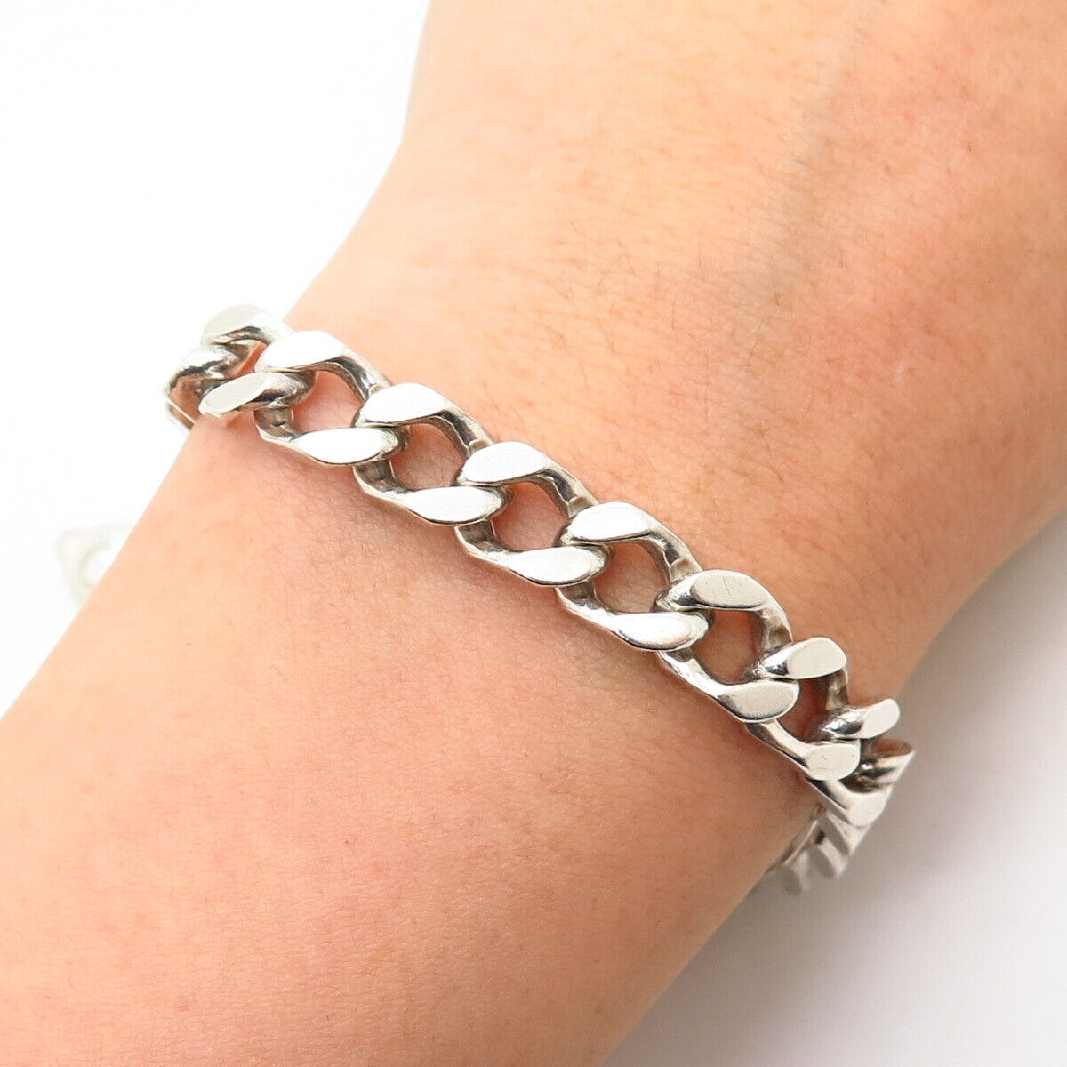 925 Sterling Silver Cuban Link Bracelet 8.5"