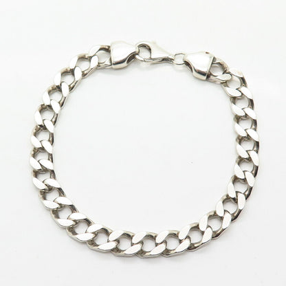 925 Sterling Silver Cuban Link Bracelet 8.5"