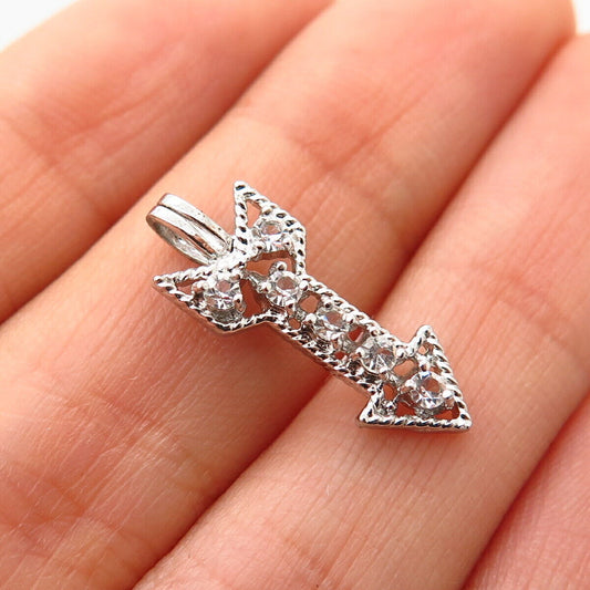 925 Sterling Silver C Z Arrow Design Small Slide Pendant