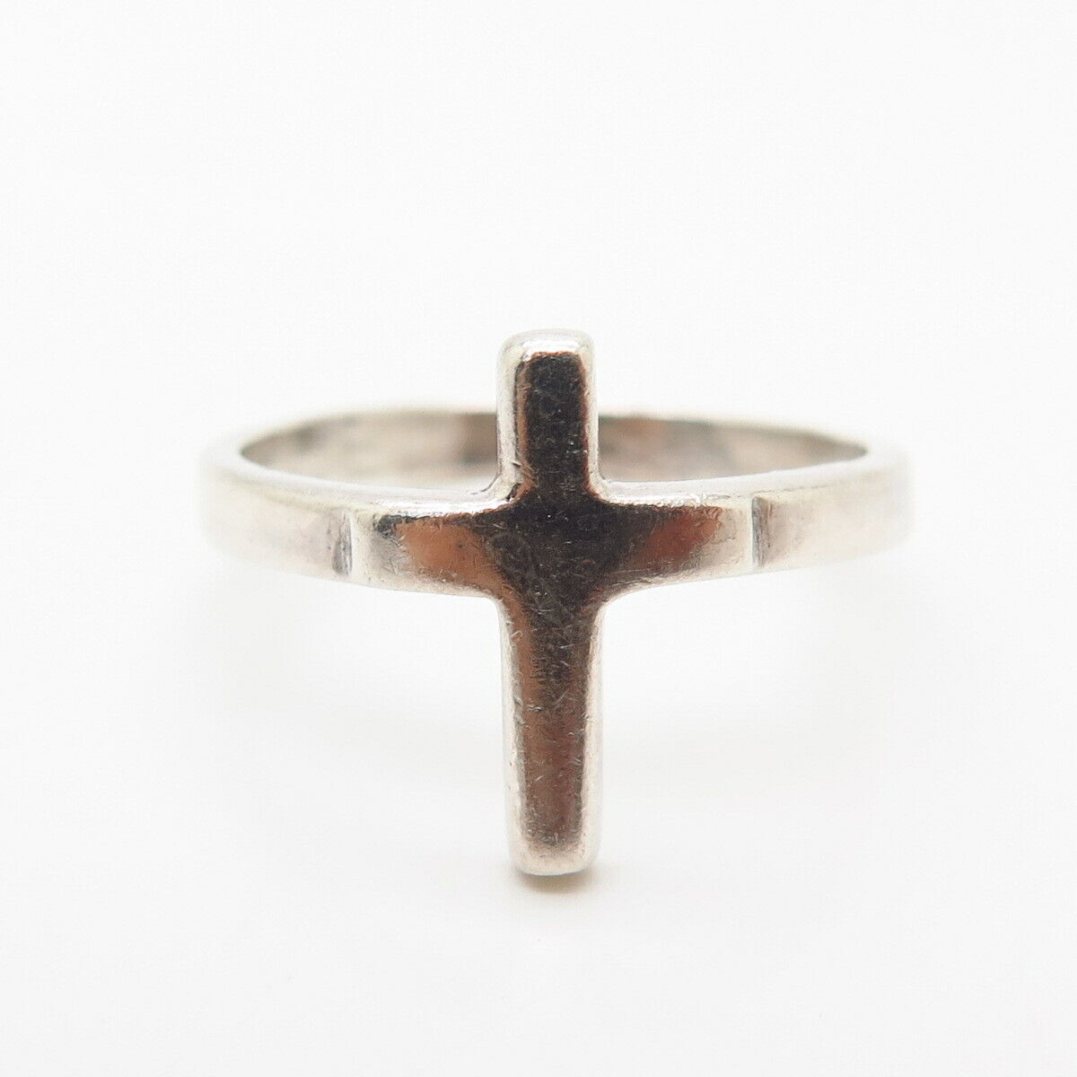 925 Sterling Silver Cross Design Ring Size 5