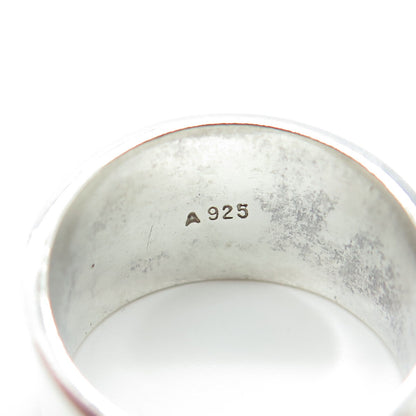 925 Sterling Silver Vintage Modernist Ring Size 9.75