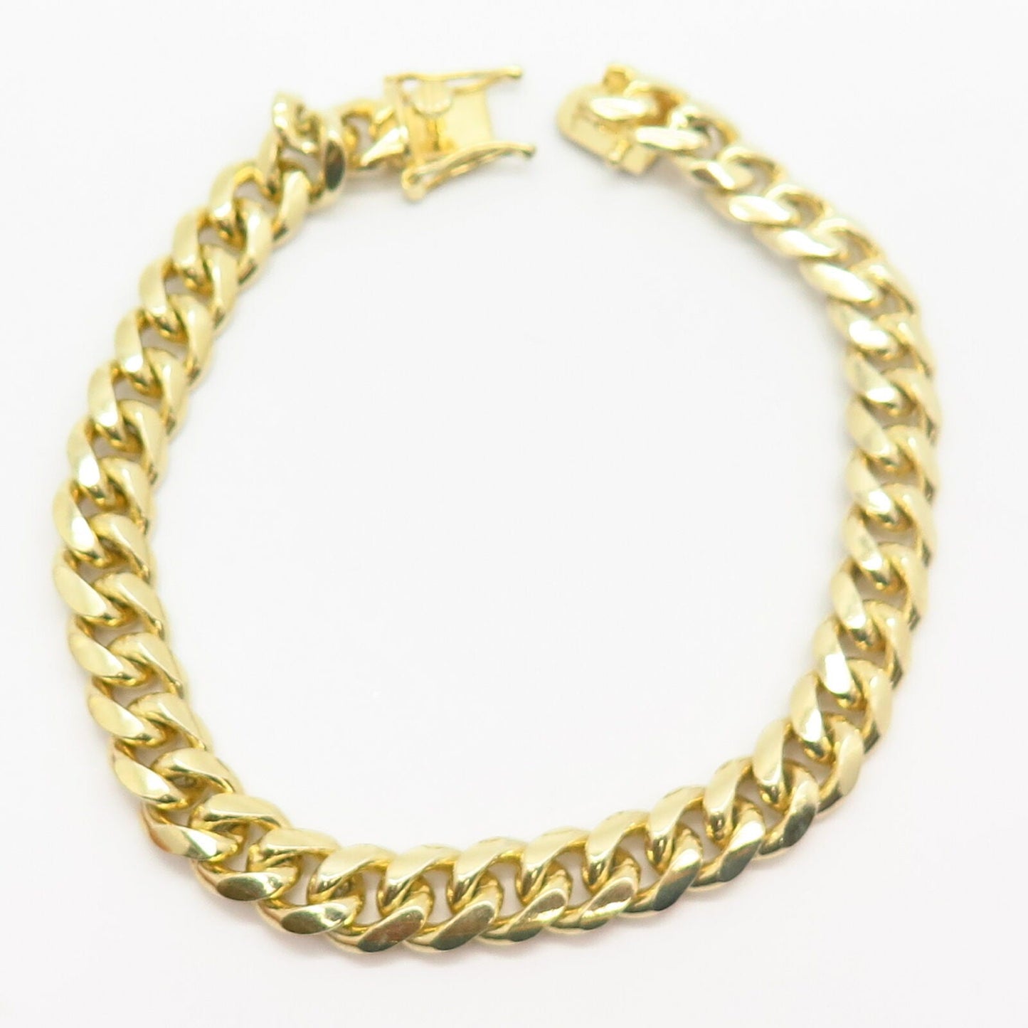 925 Sterling Silver Gold Plated Thick Cuban Link Bracelet 8.5"