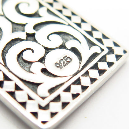 925 Sterling Silver Ornate Design Pendant