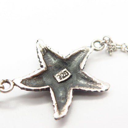 925 Sterling Silver Starfish Design Rollo Link Bracelet 6.5"