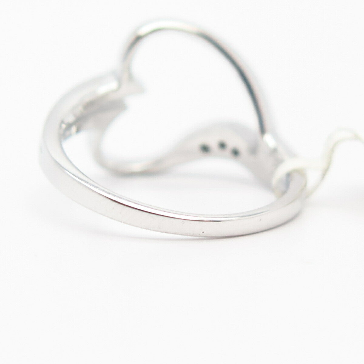 925 Sterling Silver C Z Cutout Heart Design Ring Size 7