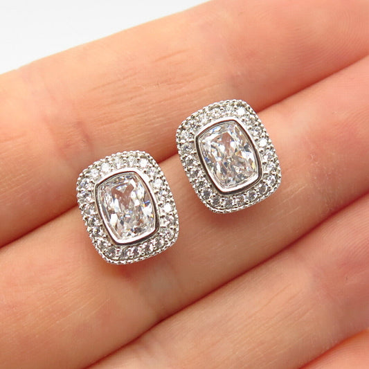 925 Sterling Silver C Z Small Stud Earrings