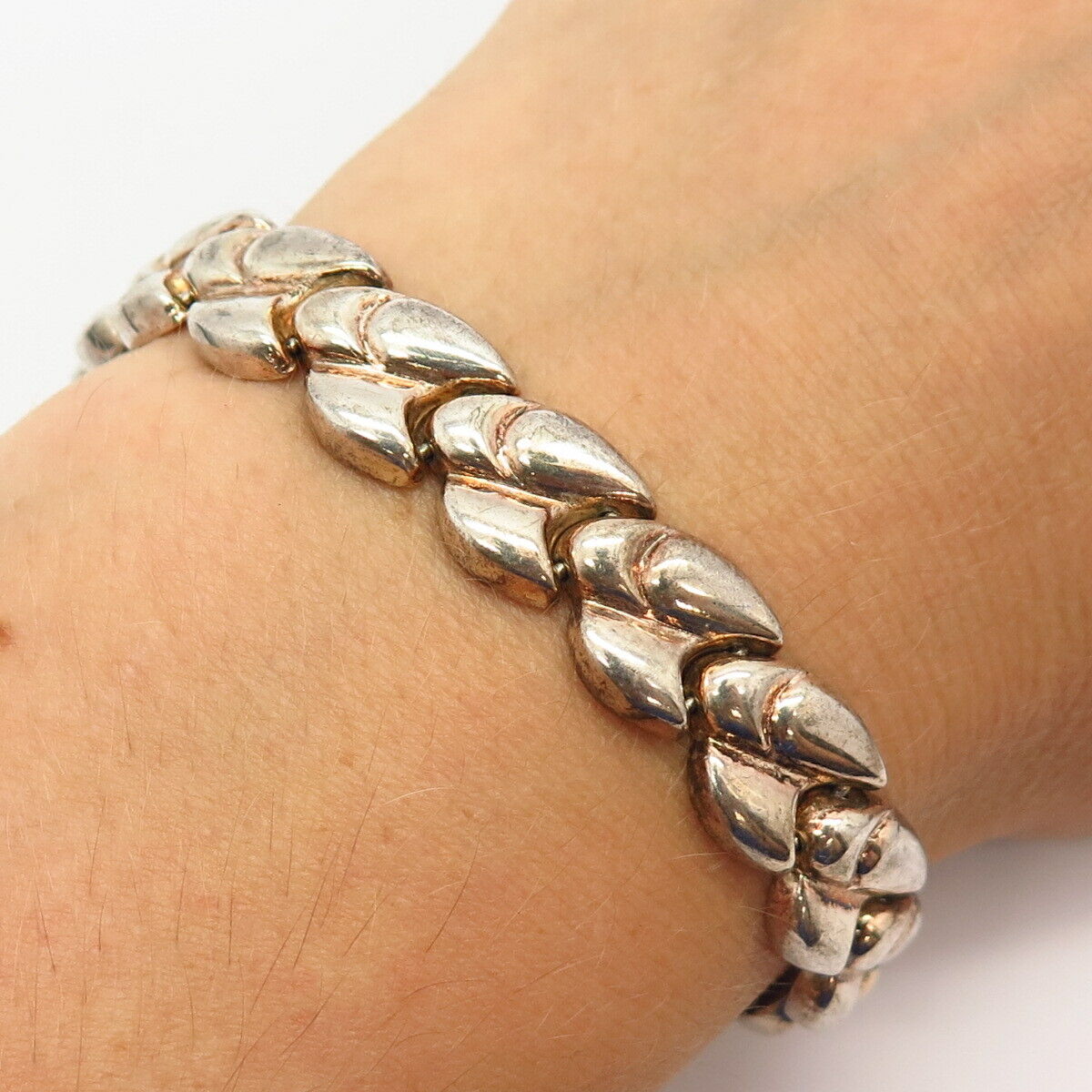 925 Sterling Silver Italy Milor Arrowhead Design Link Bracelet 7"