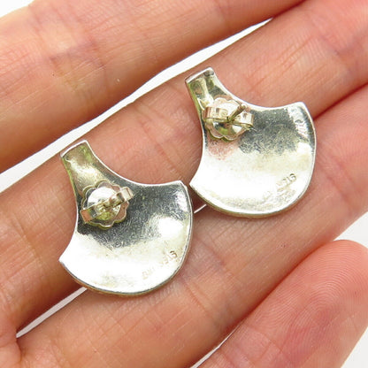 925 Sterling Silver Vintage Axe Design Earrings