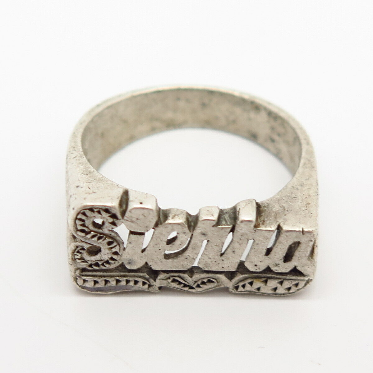 925 Sterling Silver "Sierra" Personalized Signet Ring Size 8.5