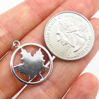 925 Sterling Silver Vintage Bond Boyd Maple Leaf Design Pendant