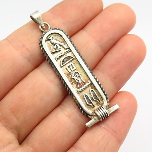 900 Silver Vintage Egyptian Cartouche Design Pendant