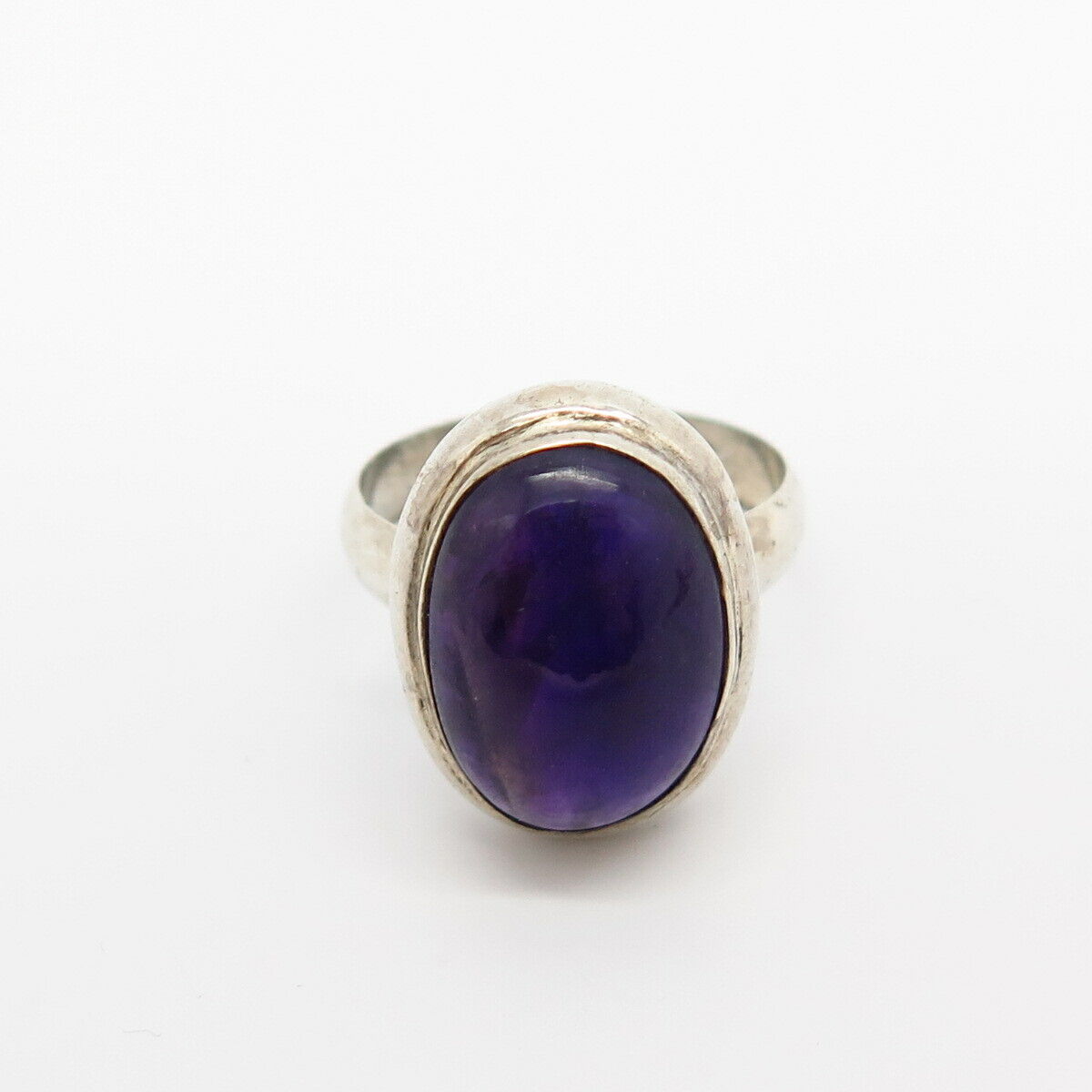 925 Sterling Silver Real Amethyst Gemstone Ring Size 5 3/4