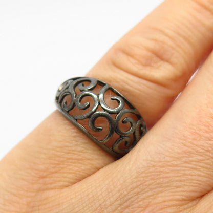 925 Sterling Silver Ornate Design Ring Size 5 1/4