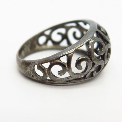 925 Sterling Silver Ornate Design Ring Size 5 1/4