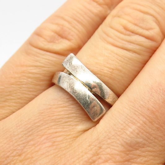 925 Sterling Silver Bypass Design Ring Size 7