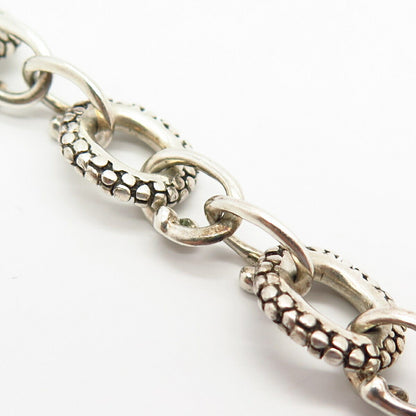 925 Sterling Silver Dragon Scale Design Fancy Link Bracelet 6 1/4"