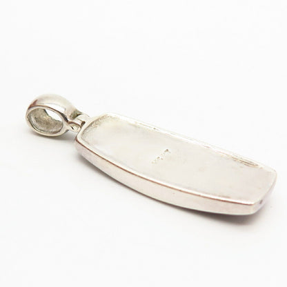 925 Sterling Silver Real White & Brown Mother-of-Pearl Slide Pendant