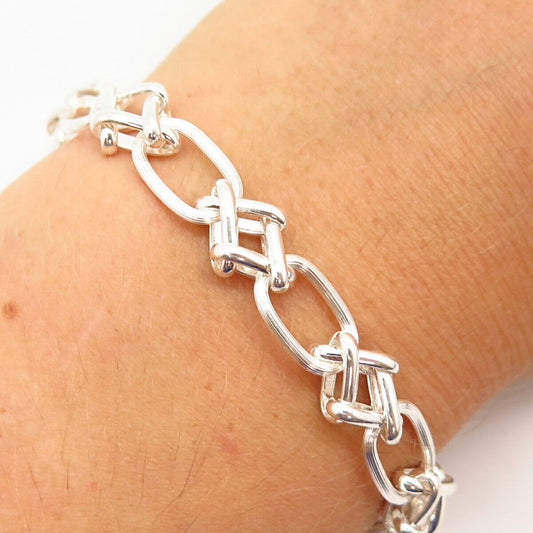 925 Sterling Silver Fancy Link Bracelet 6 1/4"