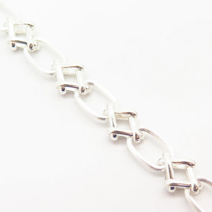 925 Sterling Silver Fancy Link Bracelet 6 1/4"