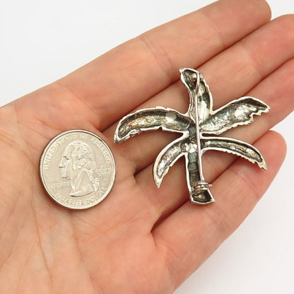 925 Sterling Silver Palm Tree Design Pin Brooch