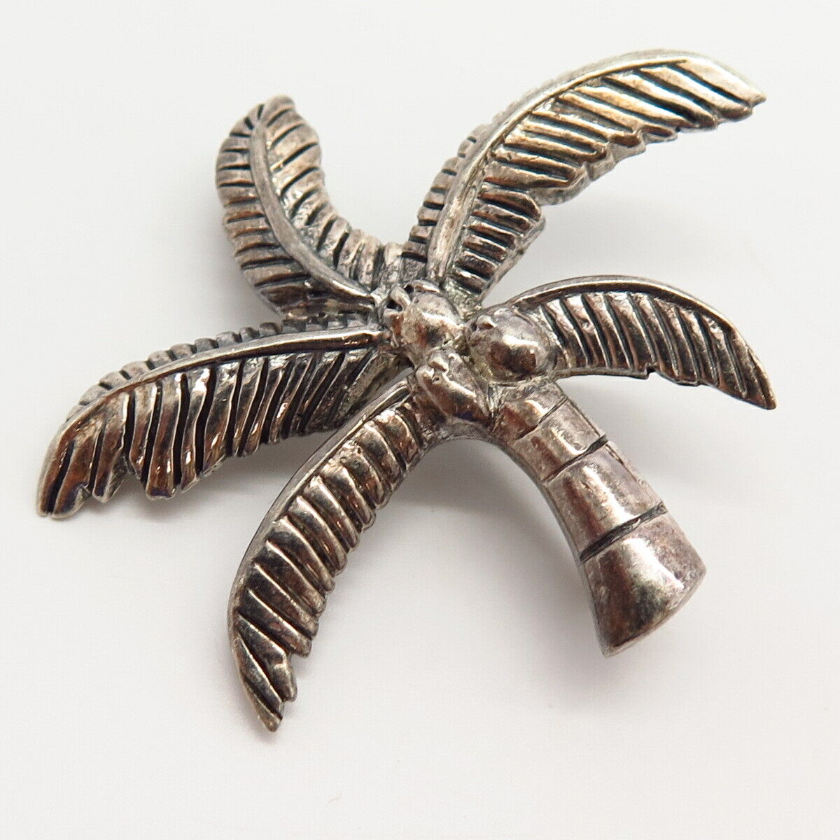 925 Sterling Silver Palm Tree Design Pin Brooch