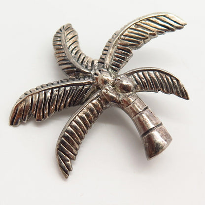 925 Sterling Silver Palm Tree Design Pin Brooch