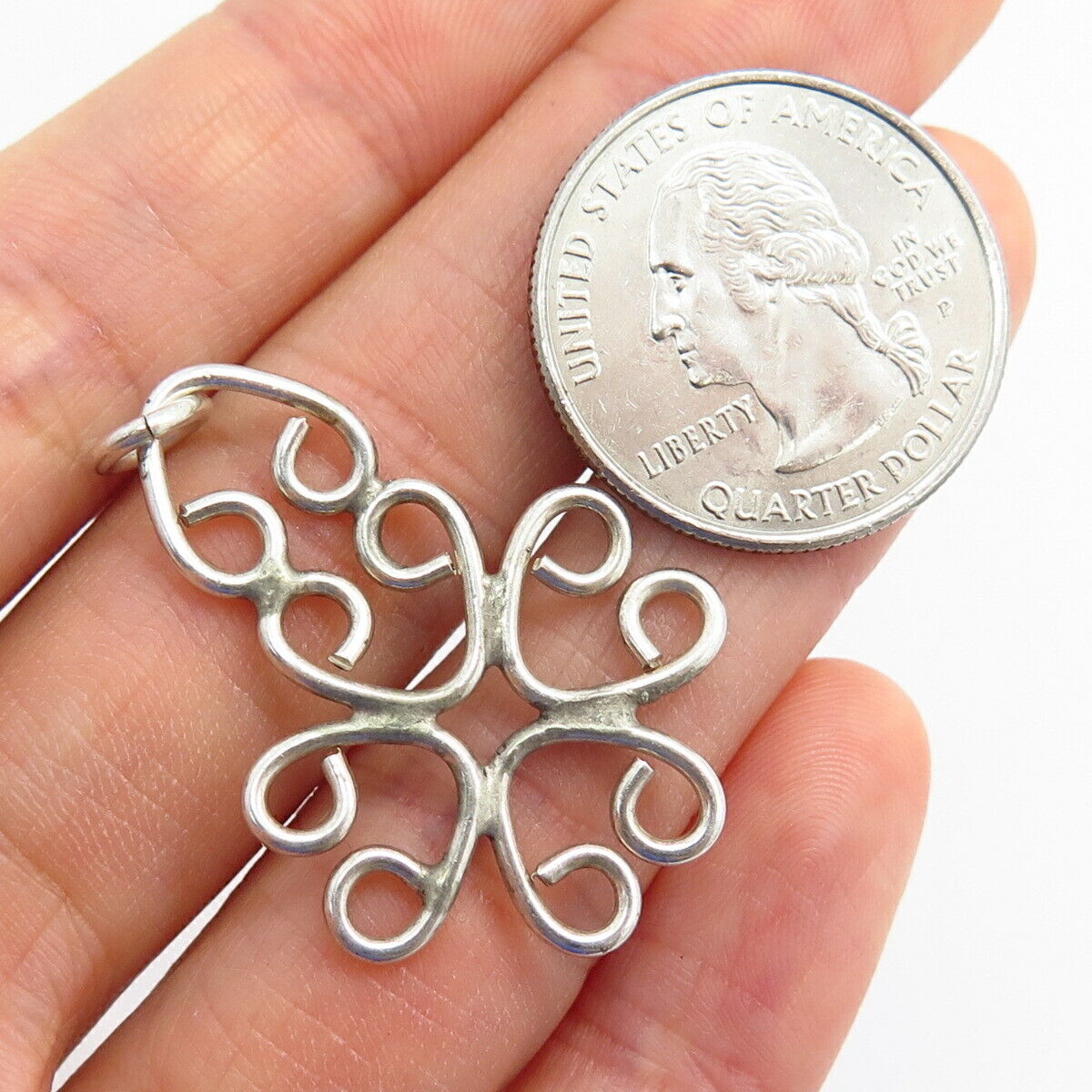 925 Sterling Swirl Design Pendant