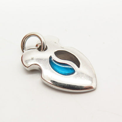 925 Sterling Silver Enamel Abstract Lovers Design Pendant