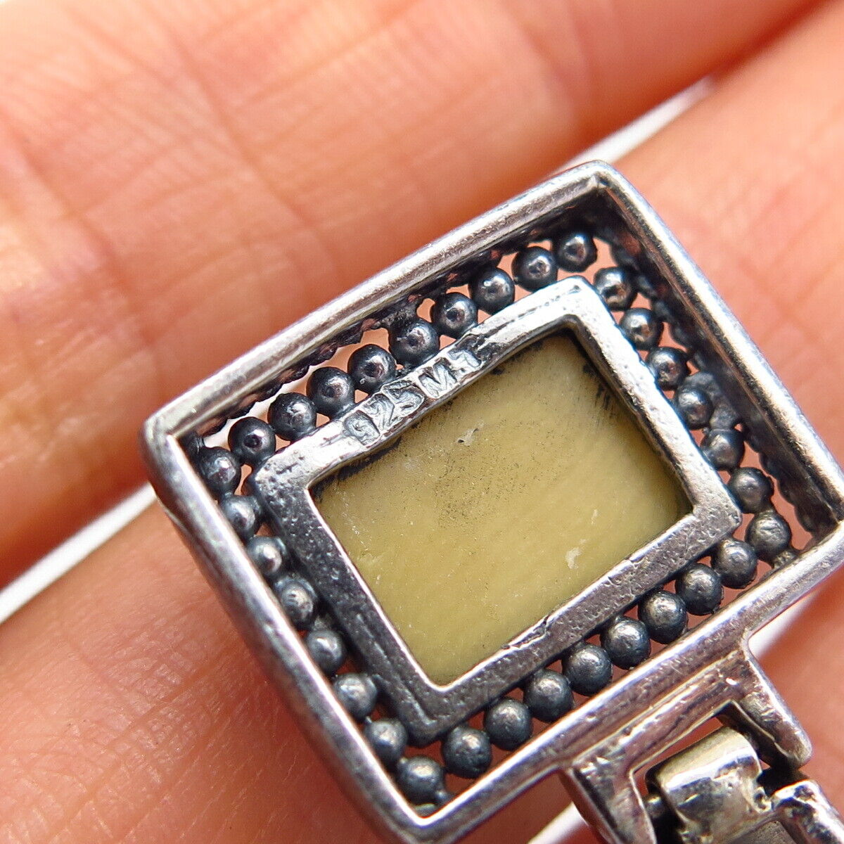 925 Sterling Silver Real Mother-Of-Pearl Slide Pendant