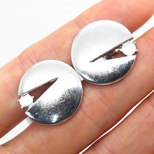 925 Sterling Silver Vintage Swank Cutout Design Cufflinks