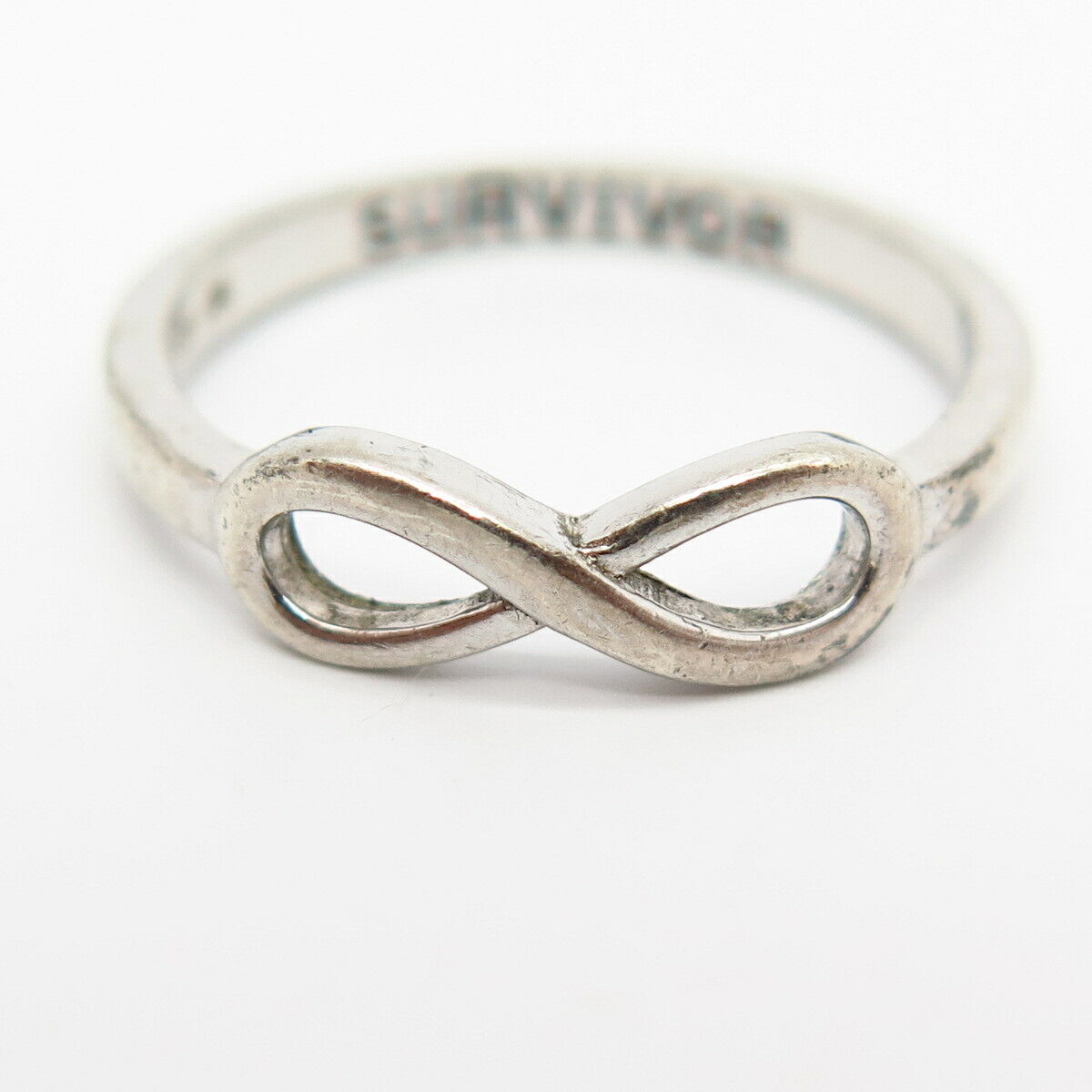 925 Sterling Silver "Survivor" Infinity Design Ring Size 7