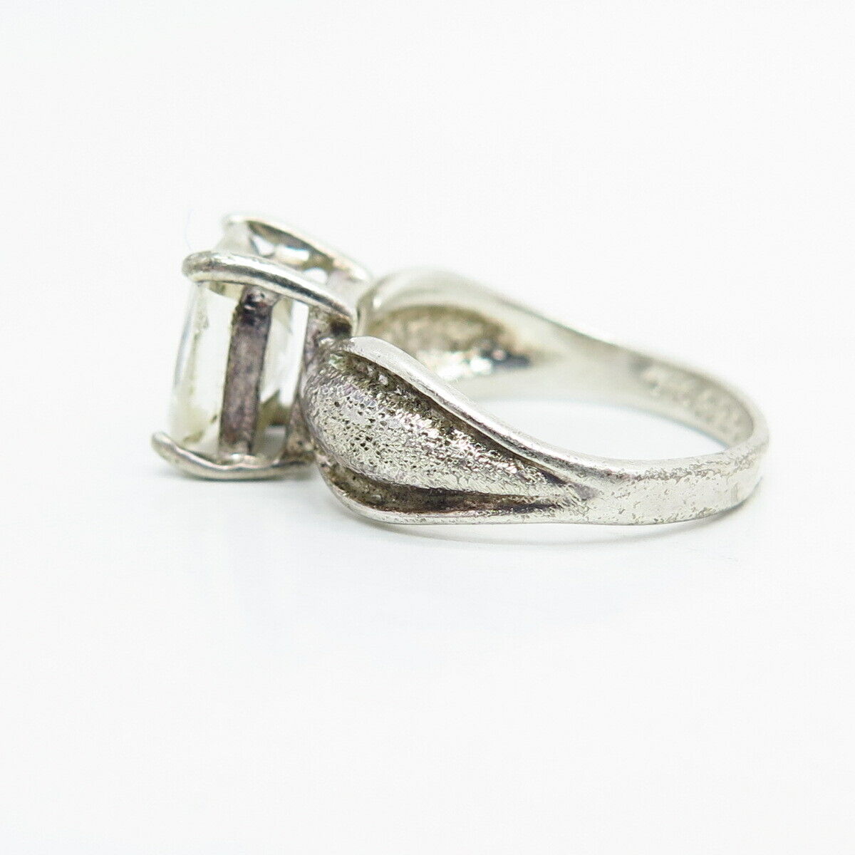 925 Sterling Silver UTC C Z Cocktail Ring Size 6