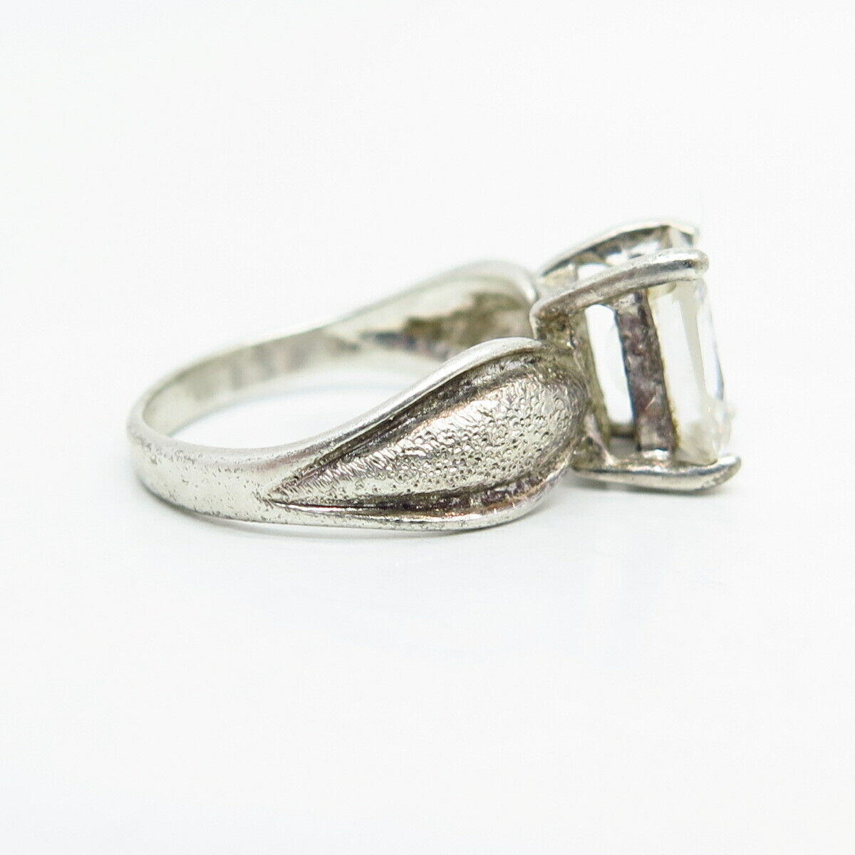 925 Sterling Silver UTC C Z Cocktail Ring Size 6