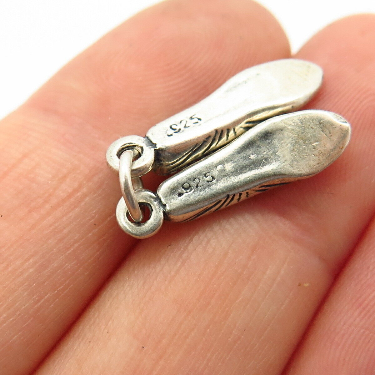 925 Sterling Silver Ballet Flat Shoes Design Charm Pendant