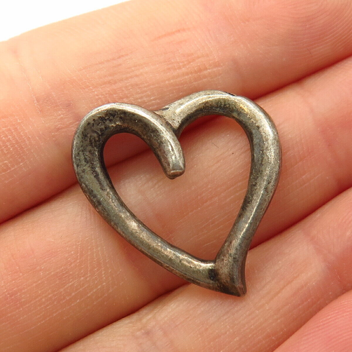 925 Sterling Silver Open Heart Design Slide Pendant