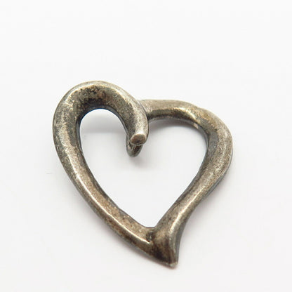 925 Sterling Silver Open Heart Design Slide Pendant