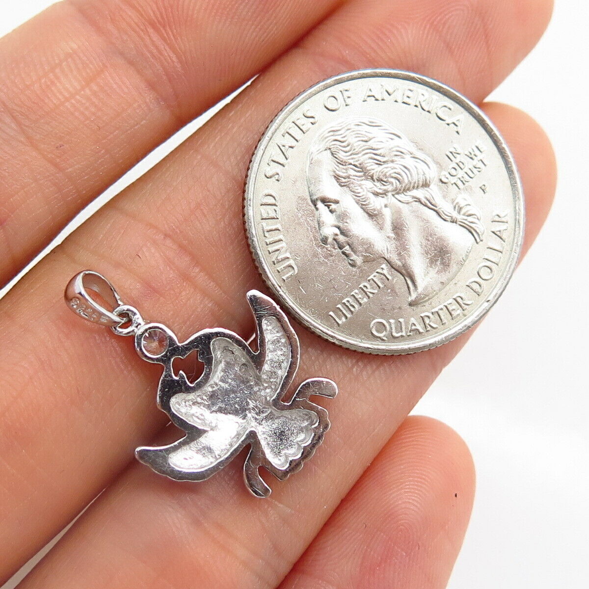 925 Sterling Silver C Z Crab / Cancer Design Pendant