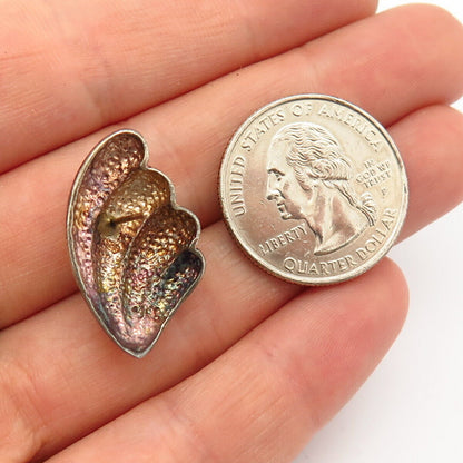 925 Sterling Silver Seashell / Wings Design Stud Earrings