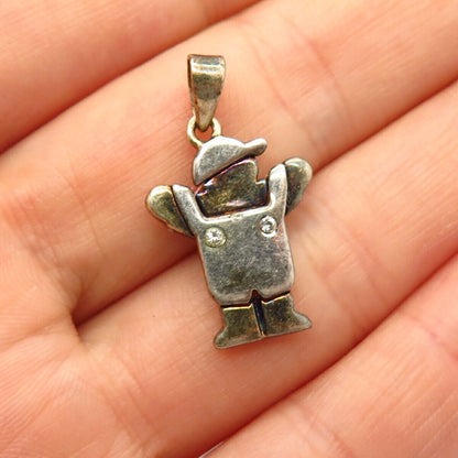 925 Sterling Silver C Z Boy Design Pendant