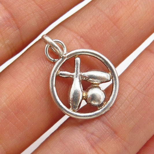 925 Sterling Silver Browling For Good Luck Charm Pendant