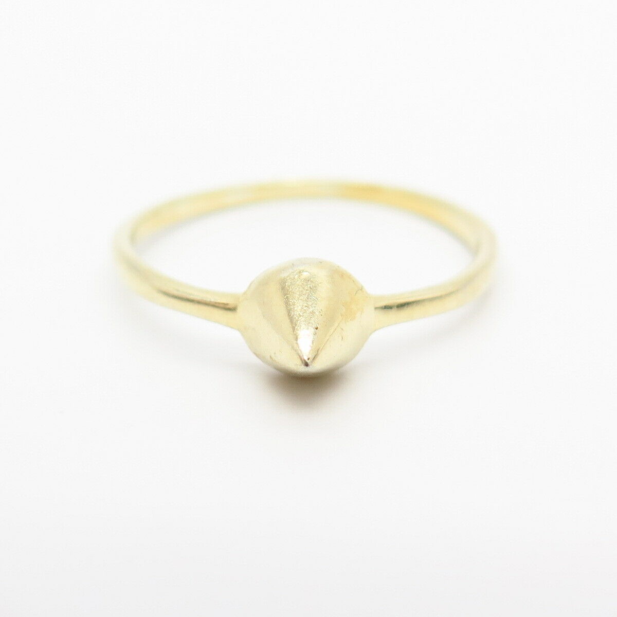 925 Sterling Silver Gold Plated Cone / Arrowhead Design Ring Size 8 3/4