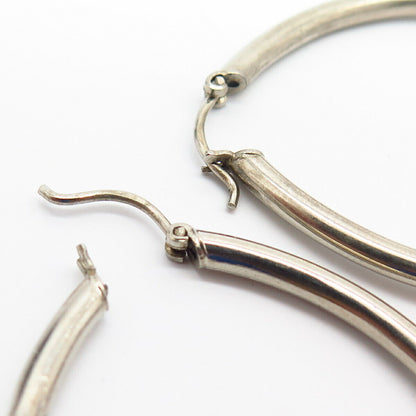 925 Sterling Silver Twisted Design Hoop Earrings