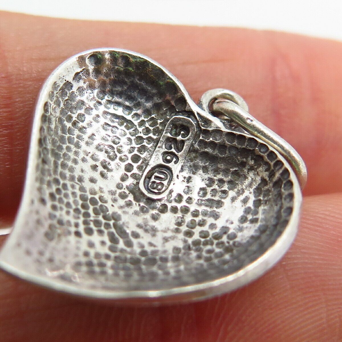 925 Sterling Silver Real Marcasite Gemstone Heart Design Pendant