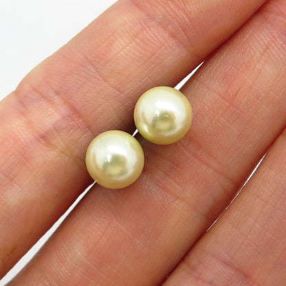 925 Sterling Silver Faux Pearl Stud Earrings