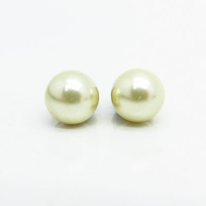 925 Sterling Silver Faux Pearl Stud Earrings