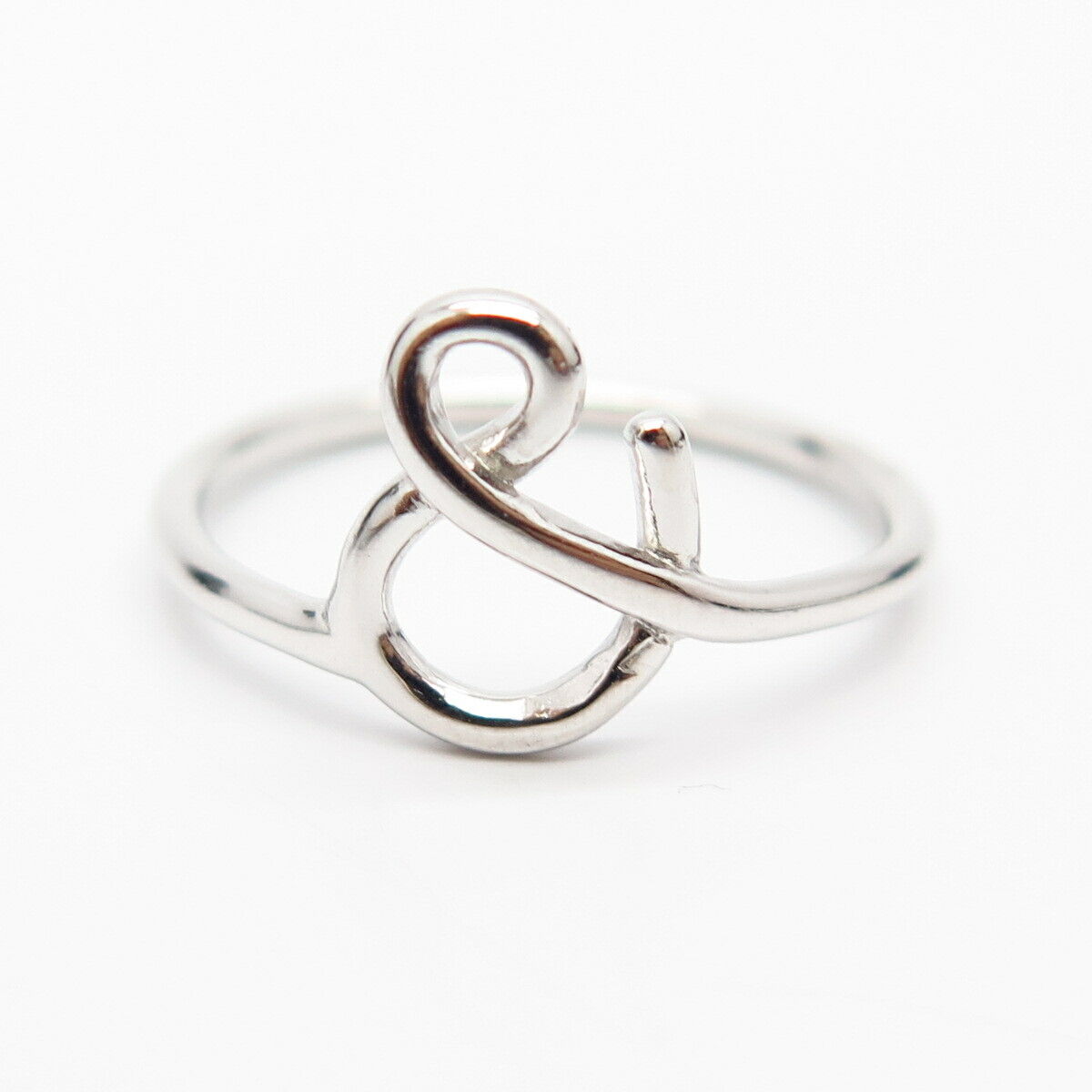 925 Sterling Silver "& / Ampersand" Design Ring Size 7